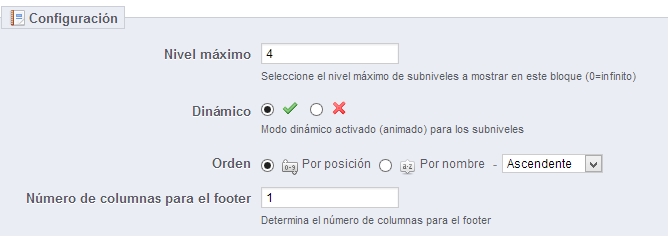 blockcategories default configuration