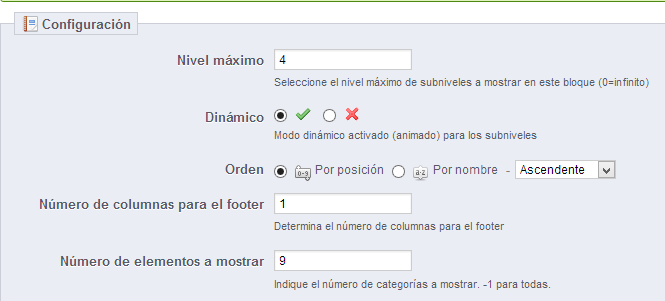 blockcategories new configuration