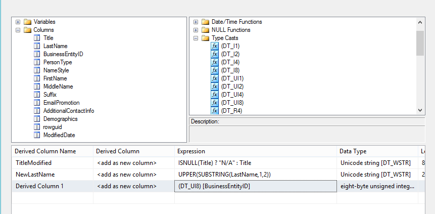 Data Conversion con Derived Column