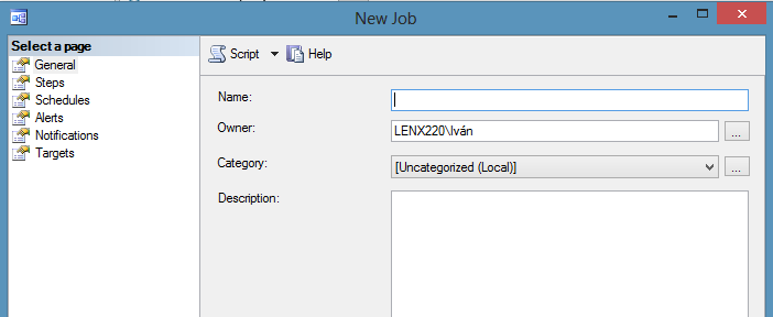 SQL Server New Job